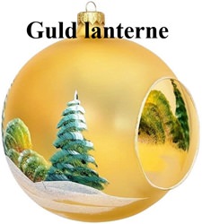 Jule glas lanterne i guld gennemsigtig mat